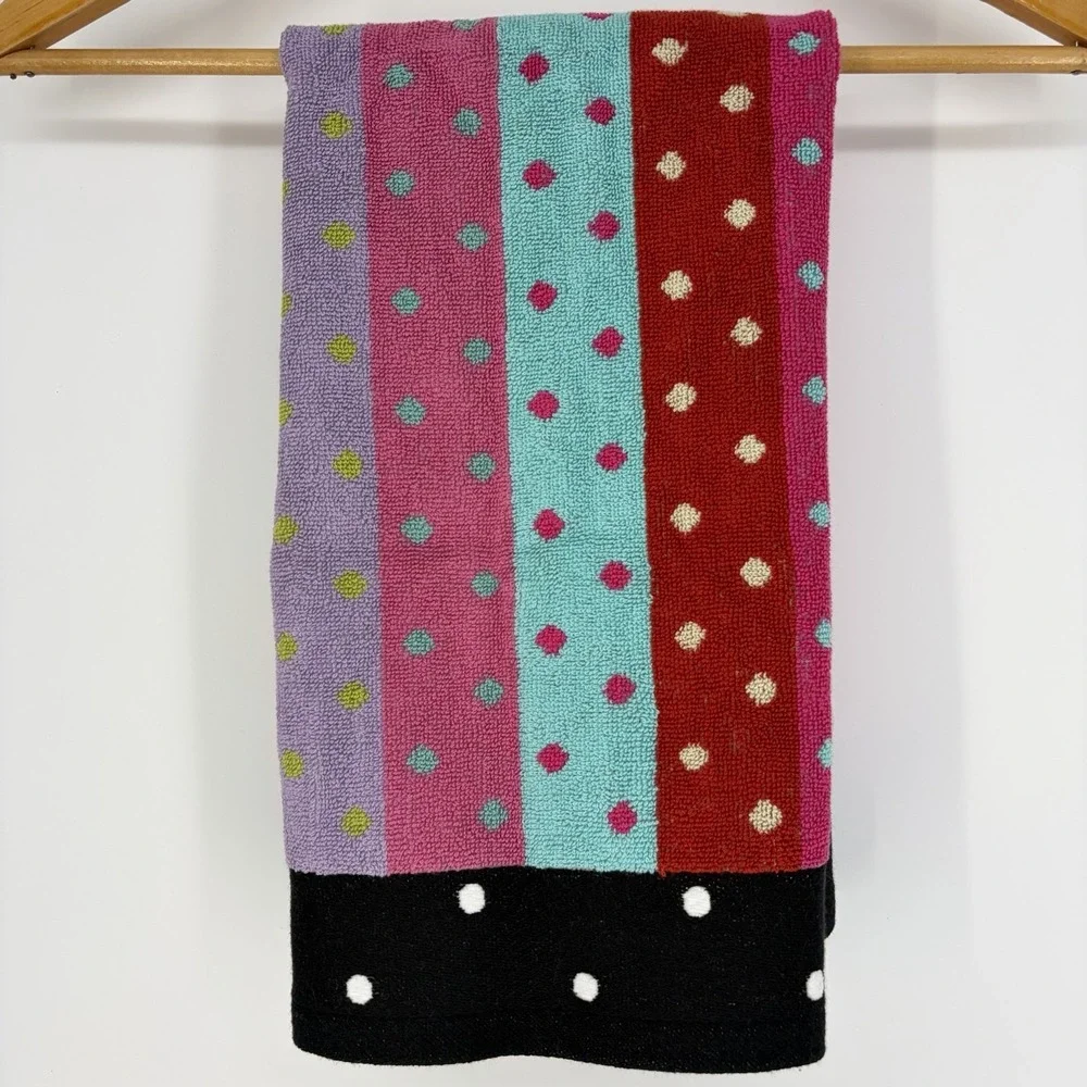Mackenzie-Childs Stripe & Dot Confetti Hand Towel 20 x 30 Polka Colorful New